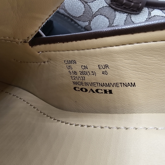 Coach Cora Loafer Pump Signature Jacquard Office Casual Chunky Classic - Picture 11 of 12